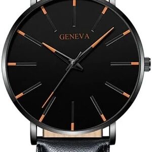 Geneva Black and Gold Men's Watch